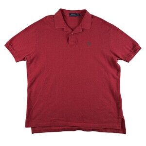Polo Ralph Lauren Polo Shirt Mens XL Red Solid Pony Logo Cotton Casual